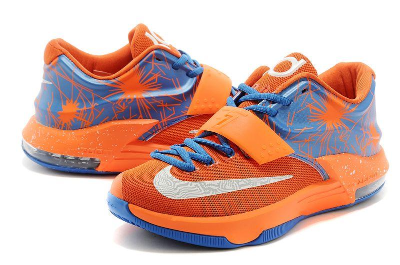 Orange Blue and White Logo - Cost-effective Men Nike Zoom Kd Vii Basketball Shoes In Orange Blue ...