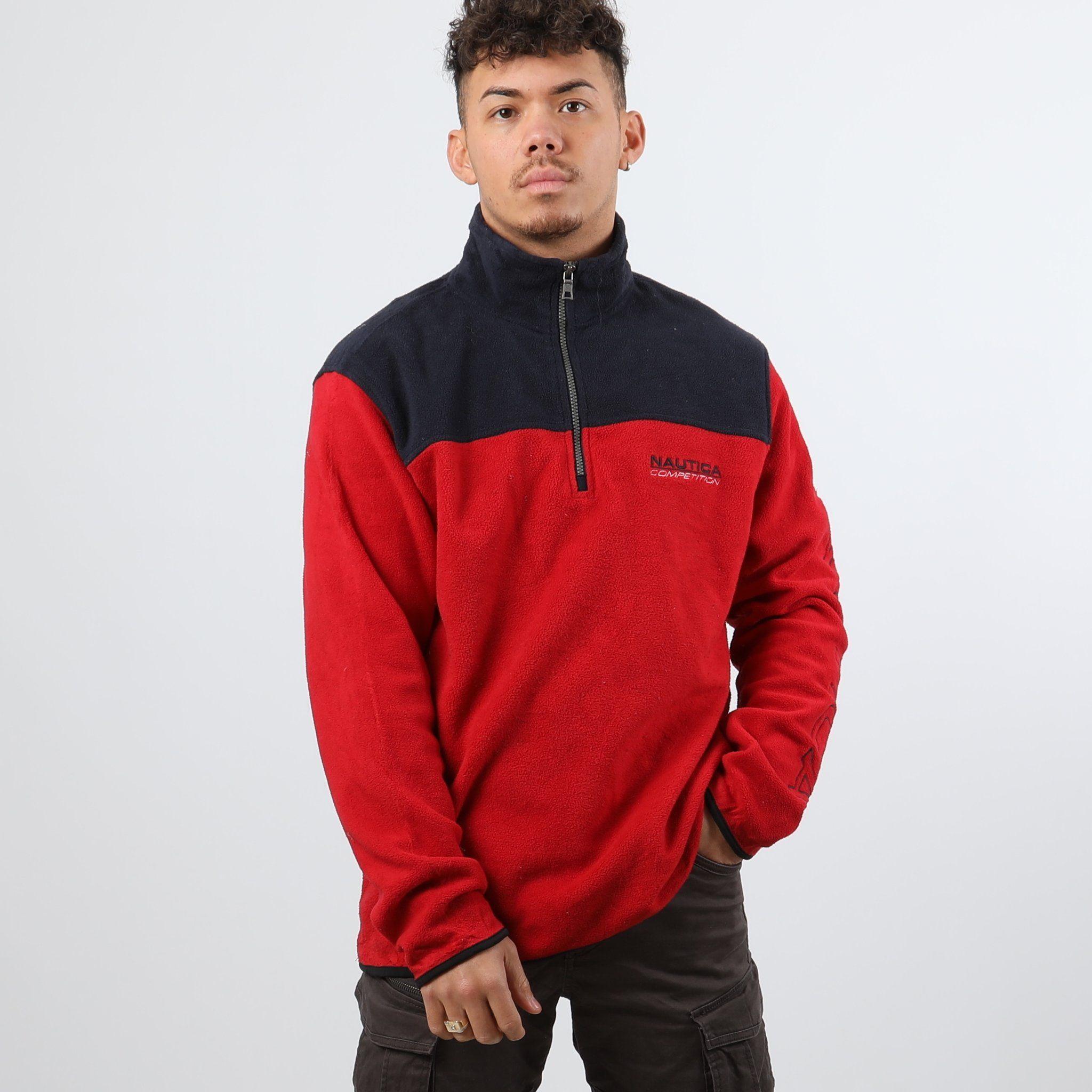 Large Red S Logo - Nautica Competition Large Red & Navy Embroidered Logo 1 4 Zip Fleece