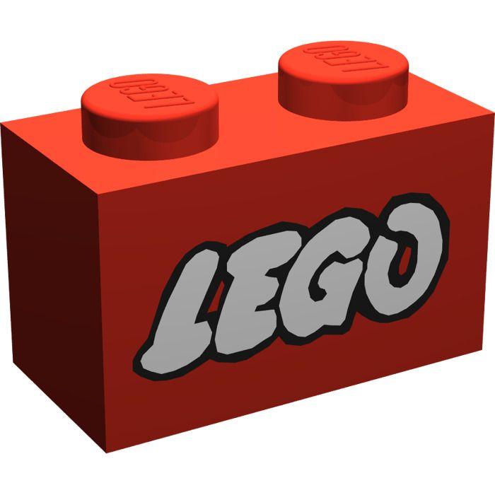 All LEGO Logo - LEGO Red Brick 1 x 2 with LEGO Logo with Open 