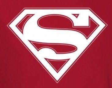 White Superman Logo - Superman T-Shirt - Red & White Shield Logo - NerdKungFu