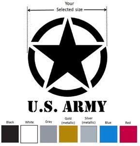 Red Army Star Logo - US Army star Logo w text Vinyl Decal Car Window Sticker - Choose ...