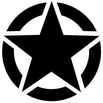 U.S. Army Star Logo - Military, WWII Star Vinyl Car Decal, 'Black', '5 By