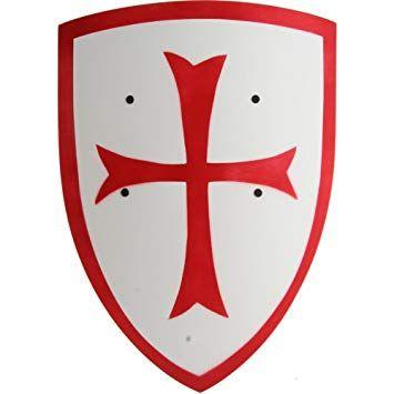 Crusader Knight Logo - Crusader Knight Wooden Shield (Large - Red/White) - Kids Accessory ...