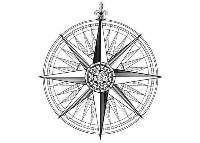 Compass Rose Logo - Steven Noble Illustrations: Compass Rose simplified