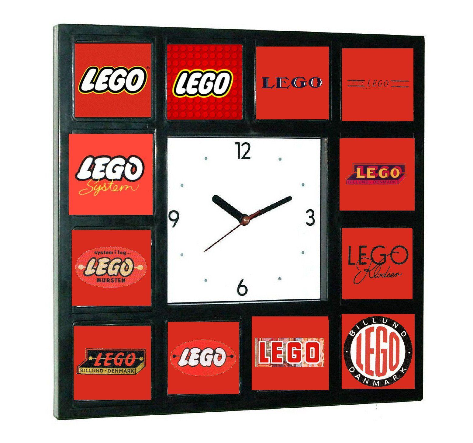 All LEGO Logo - Lego logo history Clock with 12 pictures – Final Score Products