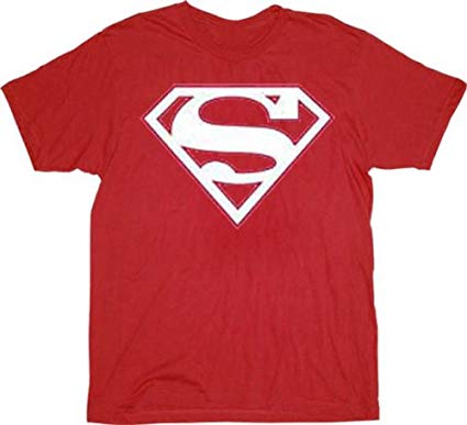 Red White Shield Logo - TV Store Superman White Shield Logo Red Adult T Shirt Tee XXX Large