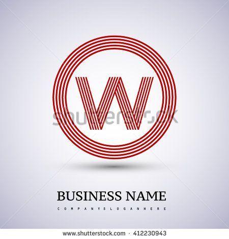 Red Colored Logo - W Letter logo in a circle. red colored. Logo vector design template ...