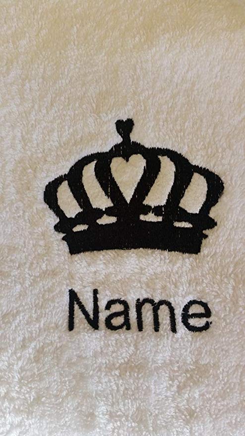 Queen Crown Logo - EFY Childs Hooded Bath Robe with a QUEEN CROWN Logo and Name of your ...