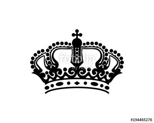 Queen Crown Logo - Luxury Classic Line Art Crown King or Queen Sign Symbol Silhouette ...