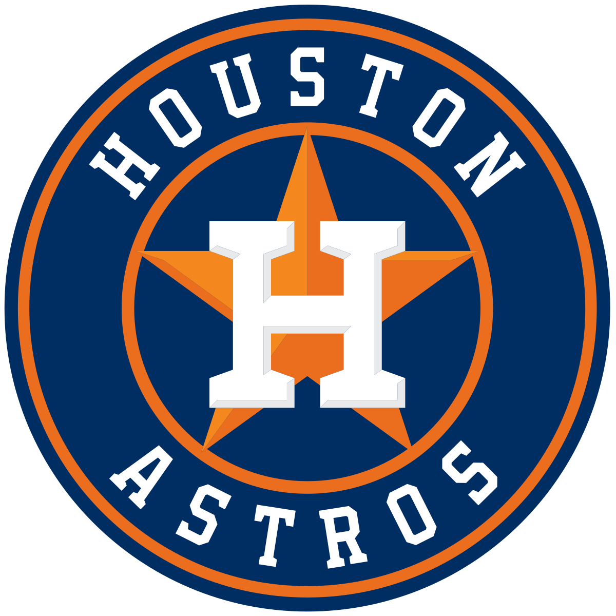 Orange and Blue Baseball Logo - Houston Astros