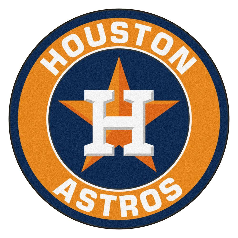 Houston Astros Logo - FANMATS MLB Houston Astros Orange 2 ft. x 2 ft. Round Area Rug-18136 ...