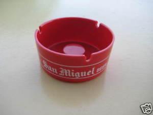 Red Colored Logo - San Miguel Beer Red Colored Logo Plastic Ashtray | eBay