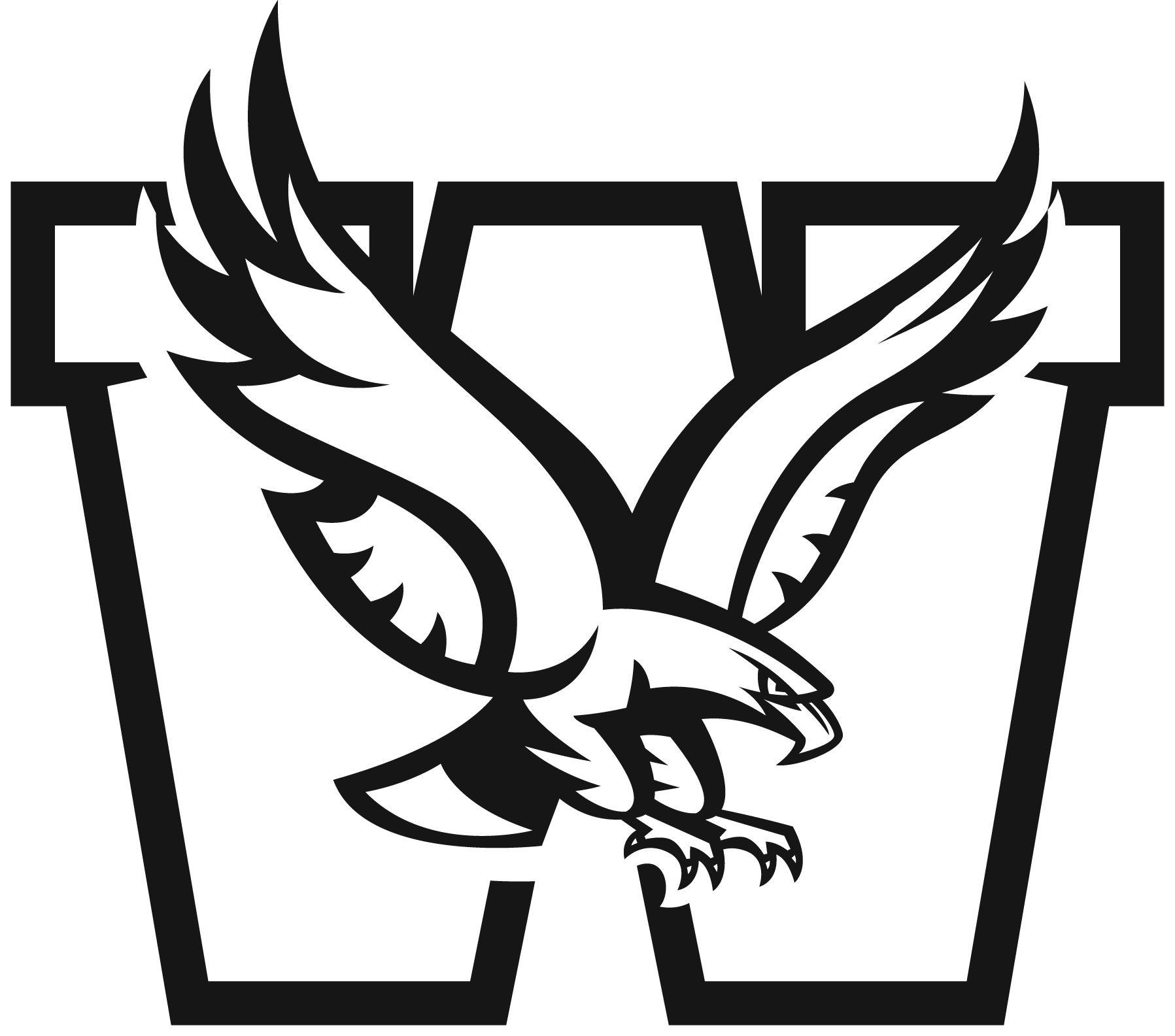 Black Line Eagle Logo - Athletic Logos Us Family Catholic Schools