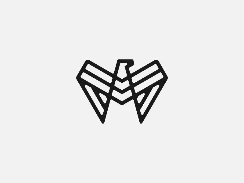 Black Line Eagle Logo - Eagle Monogram | Logos, Icons & Badges. | Pinterest | Logo design ...