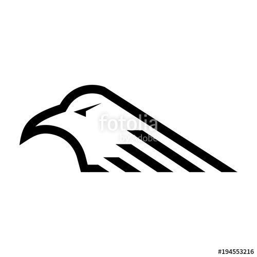Black Line Eagle Logo - Outline Eagle Logo, Line Eagle Head Logo, Simple and Creative Line ...