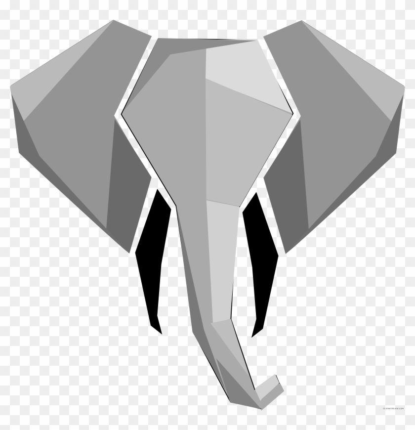 Grey Elephant Head Logo - Elephant Head Animal Free Black White Clipart Image