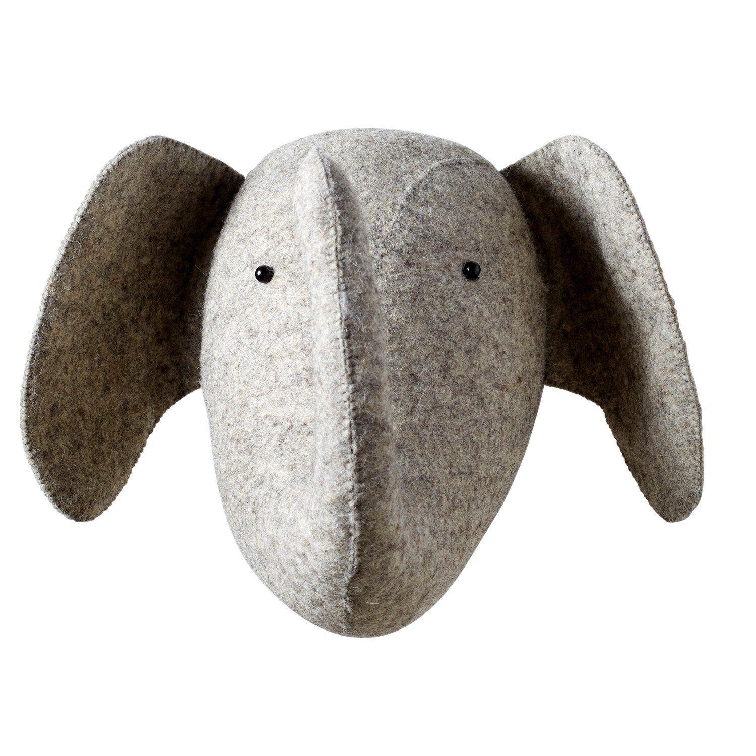 Grey Elephant Head Logo - Light Grey Elephant Head Decor
