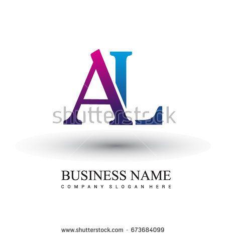 Red Colored Logo - initial letter logo AL colored red and blue, Vector logo design