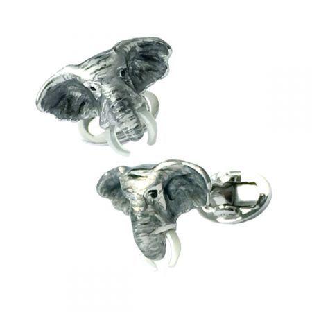 Grey Elephant Head Logo - Sterling Grey Elephant Head Cufflinks: Cufflinks Depot
