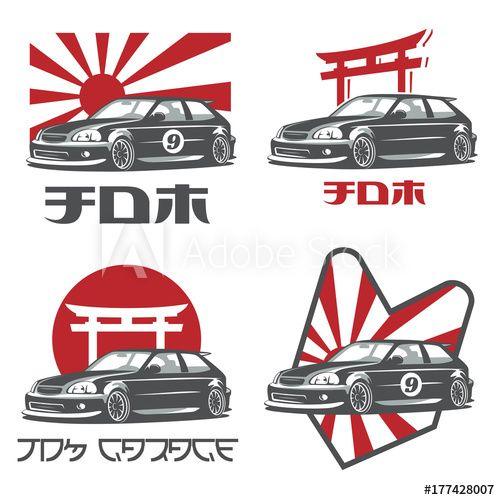 Old Automotive Logo - Old japanese car logo, emblems and badges isolated on white