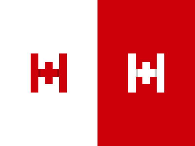 Red H Football Logo - H & Cross Logo Design by Dalius Stuoka. logo designer. Dribbble