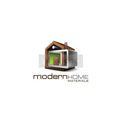Modern House Logo - Eco friendly Modern house logo in PSD Format