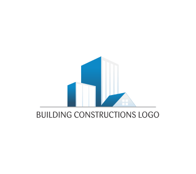 Modern House Logo - Modern house construction building blue vector logo download