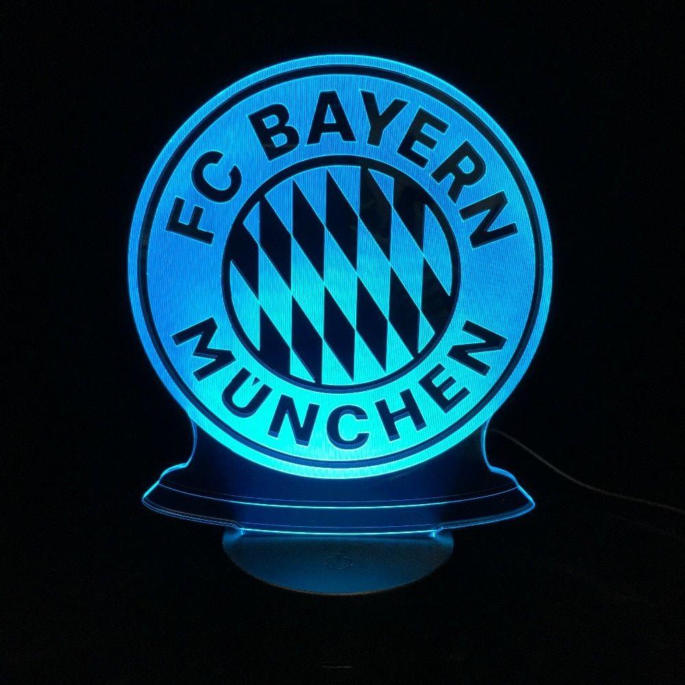 Bayern Logo - Football Soccer FC Bayern 3D LED Lamp Logo Flag Banners Night