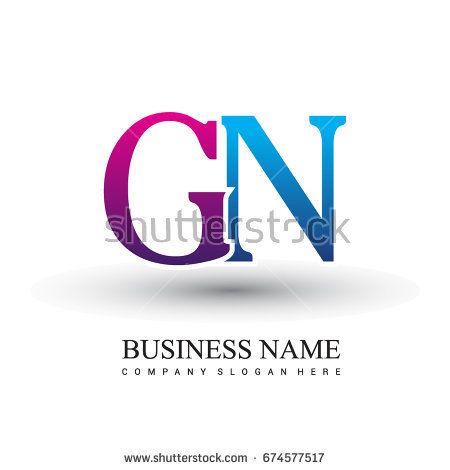 Red Colored Logo - initial letter logo GN colored red and blue, Vector logo design ...