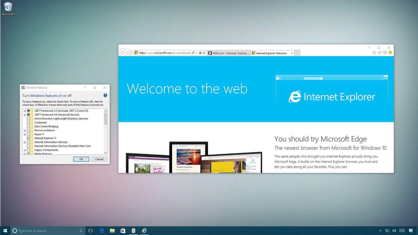 Old Microsoft Edge Logo - How to remove Internet Explorer (IE) from Windows 10