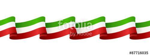 Red White Green Logo - looping ribbon wave green white red stripes Stock image and royalty