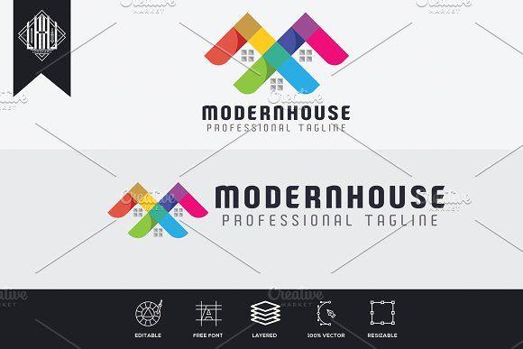 Modern House Logo - Modern House Logo Logo Templates Creative Market