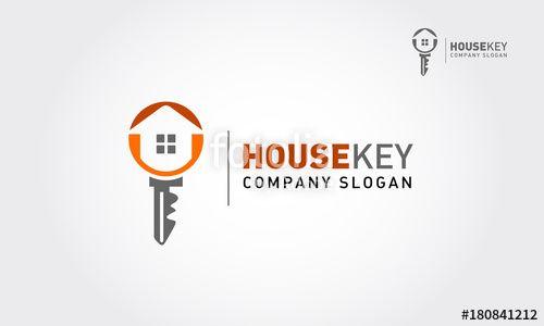 Modern House Logo - A modern house logo with keys for real estate related business and ...