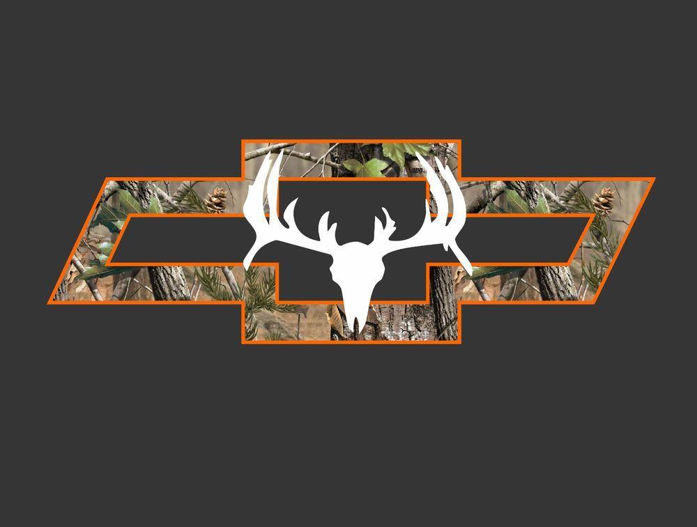 Camo Chevy Logo - Chevy Truck Camo Bowtie With Deer Vehicle Window Decal/Sticker 18