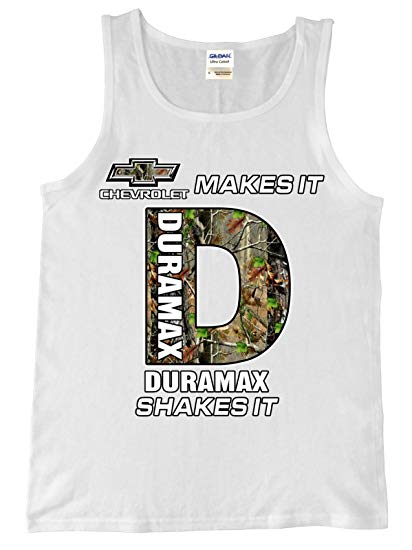 Camo Duramax Logo - Amazon.com: Chevy Makes it, Duramax Shakes it Camo Logo Tank Top ...