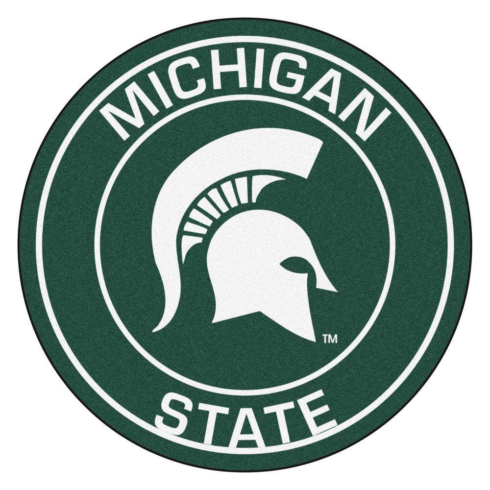 Green Internet Logo - FANMATS NCAA Michigan State University Green 2 ft. x 2 ft. Round ...