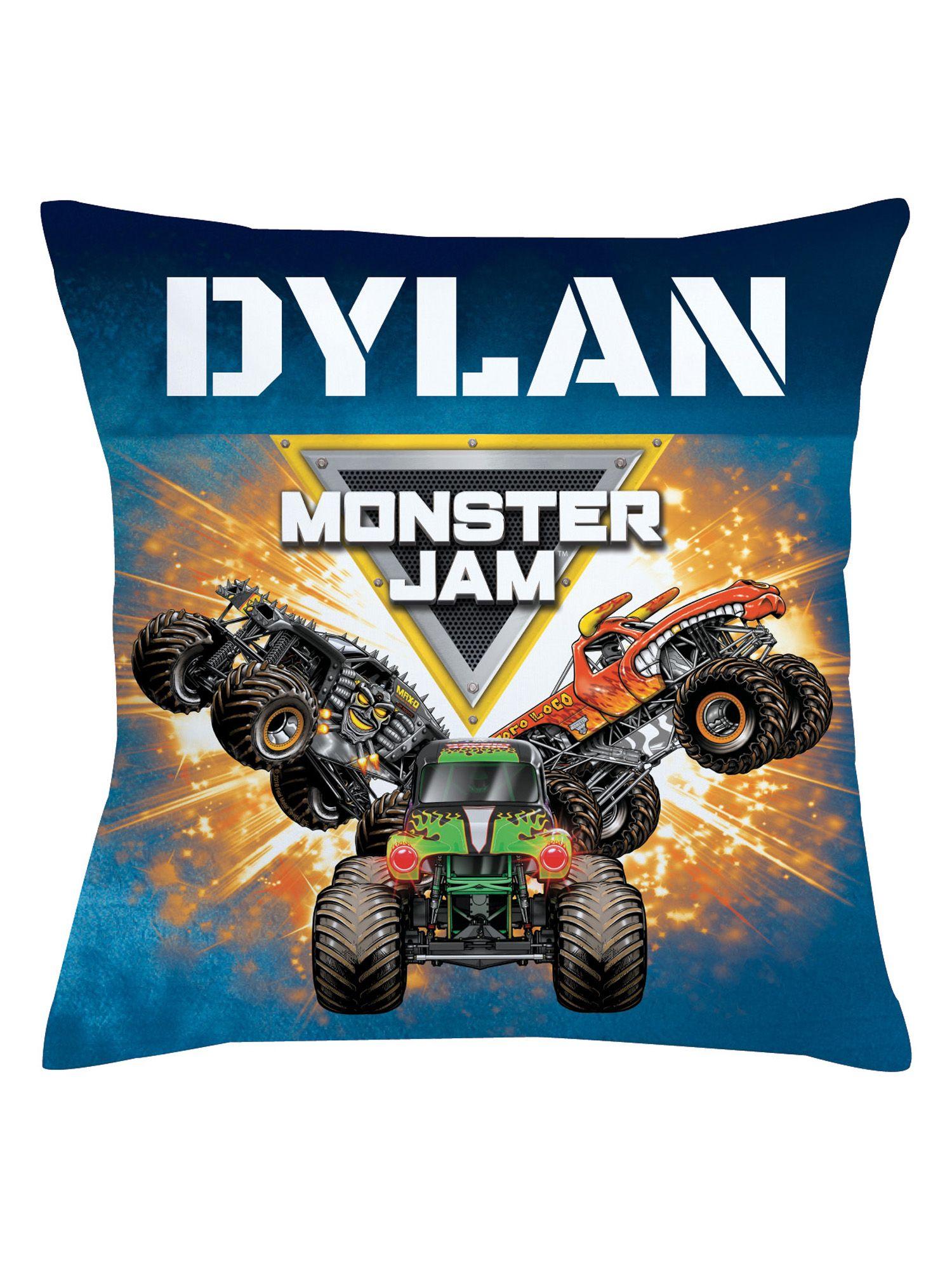 Monster Truck Logo - Personalized Monster Jam Trucks Throw Pillow - Logo Blue - Walmart.com