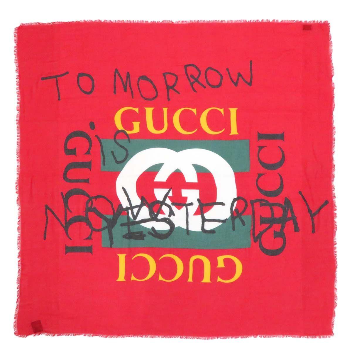 Red White Green Logo - Turuya783: Gucci GUCCI ココキャピタンストール large size logo silk ...