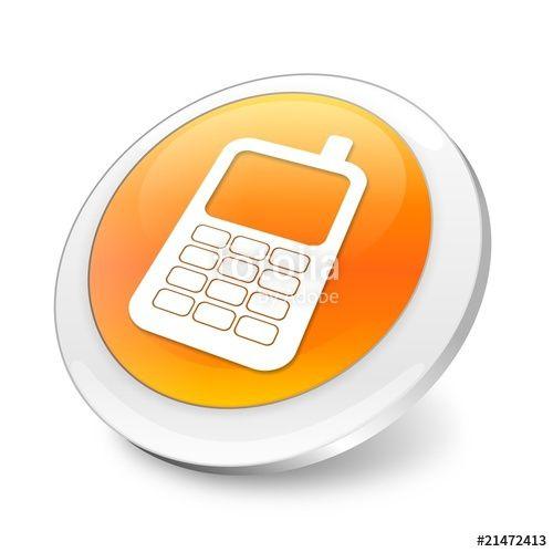 Orange Phone Logo - Mobile Phone 3D Icon Logo And Royalty Free Image