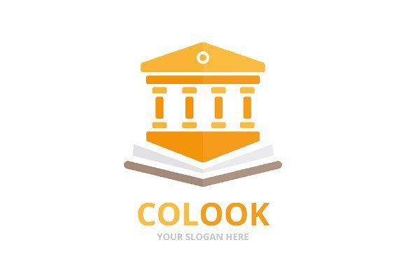 Yellow Book Logo - Vector bank and open book logo. Book logo, Open book and Bookstores