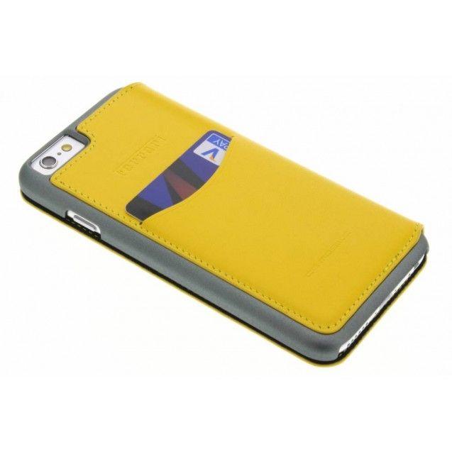 Yellow Book Logo - Ferrari 488 Leather Book Case For IPhone 6 6S Yellow Silver Logo