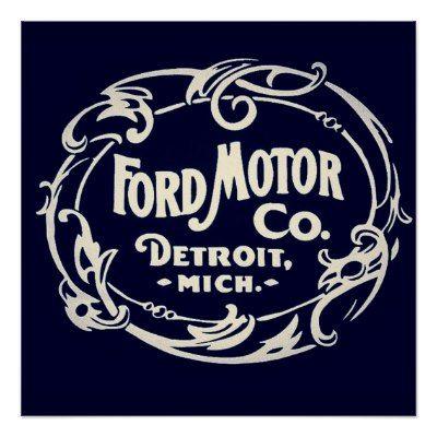 Cool Ford Logo - Vintage Ford Motor Company Detroit Retro Cool Logo Poster | Zazzle.co.uk