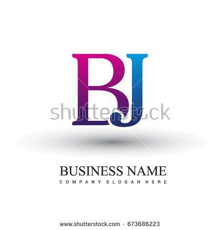 Red Colored Logo - initial letter logo BJ colored red and blue, Vector logo design