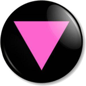 Pink Triangle Logo - Pink Triangle 25mm Pin Button Badge Gay Rights Pride LGBTQ Out and ...