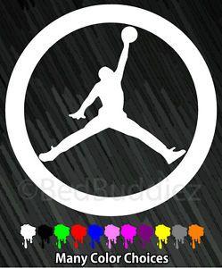 Jordan Circle Logo - Michael Jordan Micheal Air Basketball Logo Circle Car Vinyl Window
