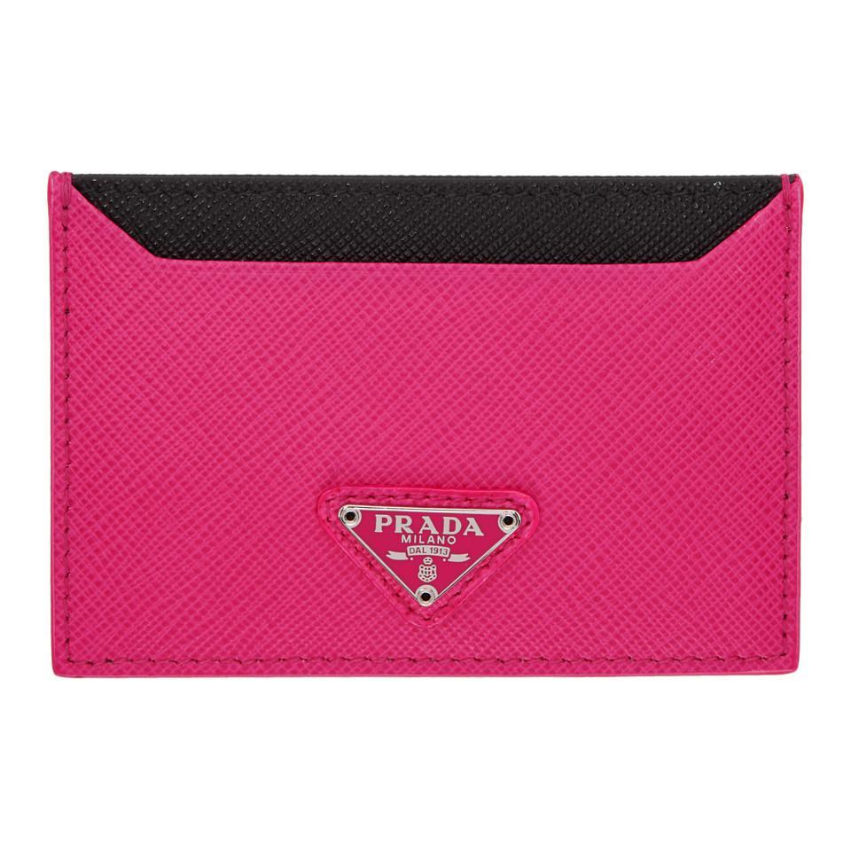 Pink Triangle Logo - Prada Pink Triangle Logo Card Holder in Pink - Lyst