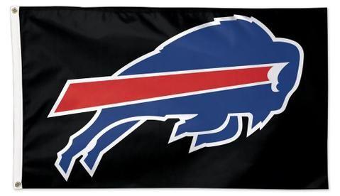 Bills Logo - Buffalo Bills Logo on Black Official NFL Football 3'x5' DELUXE