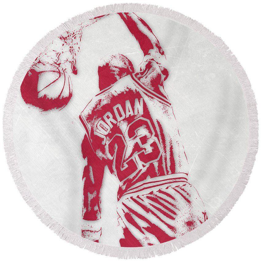 Jordan Circle Logo - Michael Jordan Chicago Bulls Pixel Art 1 Round Beach Towel for Sale ...