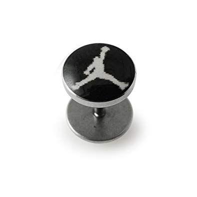 Jordan Circle Logo - Amazon.com: Black Air Jordan Logo Fake Ear Plug 316L Surgical Steel ...