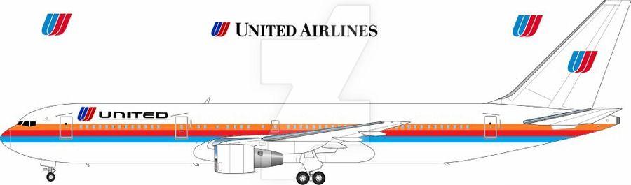United Airlines Tulip 1974 Logo - United Airlines Boeing 767 300 1974 1993 Rainbow By JetStream 61